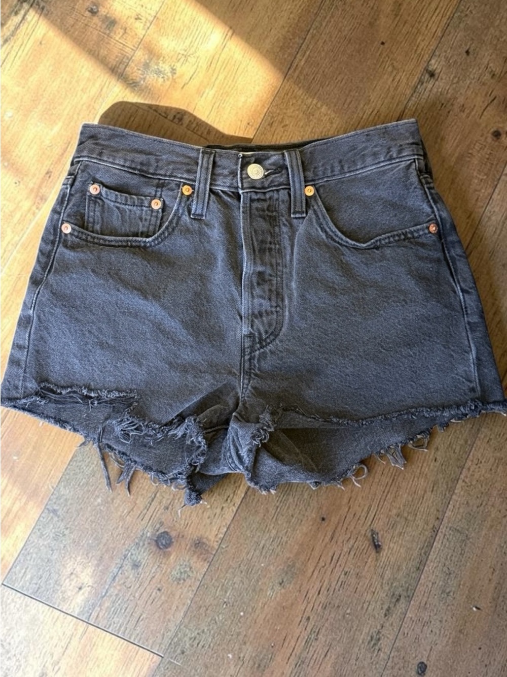 Levi’s 501 Original Fit High Rise Shorts - Lunar Black